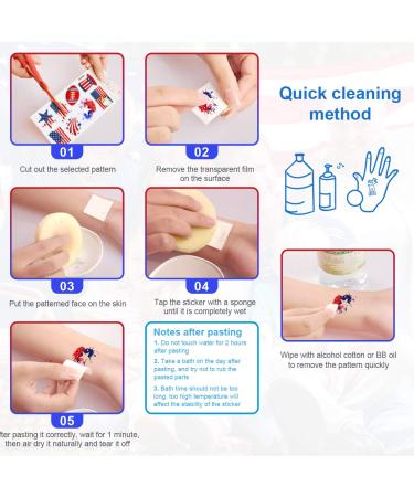 4th of July Tattoos - 21 Sheets American Flag Temporary Tattoos for Independence Day Celebration - Buy Online on GoSupps.com