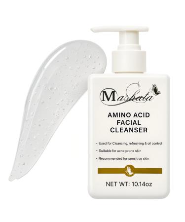 Mashata Amino Acid Facial Cleanser - 10.14oz Gentle Foaming Face Wash for Oily Sensitive and Acne-Prone Skin - Hydrating Vegan Skincare with Natural Ingredients