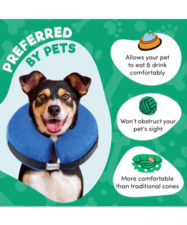 Bencmate Inflatable Recovery Ruff for Dogs & Cats - Leak Protection Collar for Post-Op & Wound Care - Small Blue (Neck: 5-8) - Buy Online on GoSupps.com