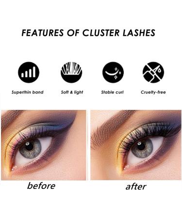 Lanciley Individual Lashes 72 Clusters | DIY Eyelash Extensions C/D Curl | Natural Soft & Reusable | Easy to Use | 10/12/14/15/16mm - L28 - Buy Online on GoSupps.com