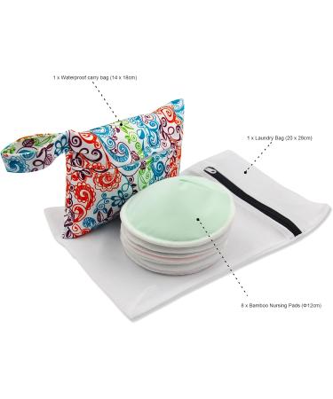 PINOWU Women's Nursing Pads - Reusable Breastfeeding Nipple Covers - 8 Washable Pads + Wet Bag - Maternity Essentials (Pastel Touch Large 4.7 - Buy Online on GoSupps.com
