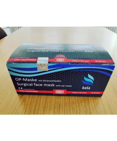 Kela OP Mask - 50x Black Medical Masks Made in Germany | Oeko-Tex Certified | Premium Respiratory Protection | MNS Type IIR Disposable Masks (50 Pack) - Buy Online on GoSupps.com
