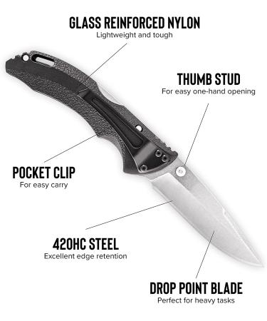 Buck Knives 285 Bantam BLW Folding Knife - Black | Removable Clip - Buy Online on GoSupps.com