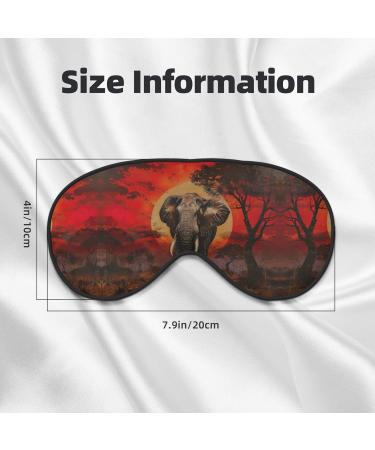 SSIMOO Elephant Sunset Print Eye Mask - Ultra-Soft Light-Blocking Design for Optimal Comfort & Restful Sleep - Black - Buy Online on GoSupps.com
