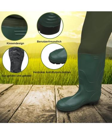 ANSOBEA Waders for Men - Waterproof Fishing Pants with Boots Neoprene 70D Nylon Ideal for Fishing Farms & Construction (Size 42/43L Green) - Buy Online on GoSupps.com
