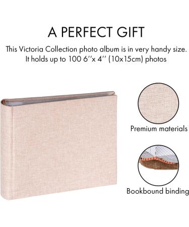 Linen Photo Album for 6x4 Photos - Sturdy, Long Lasting & Easy to Use | 100 Slip in Picture Pockets | Book Bound Fotoalbum with Extra Space for Notes | Soft Pink | Gift for Family & Friends - Buy Online on GoSupps.com
