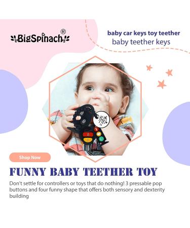 BIGSPINACH Baby Teething Keys Toys Set - Gothic Car Key Baby Teether Combo for 6 to 12 Months Toddler (Black) - Buy Online on GoSupps.com