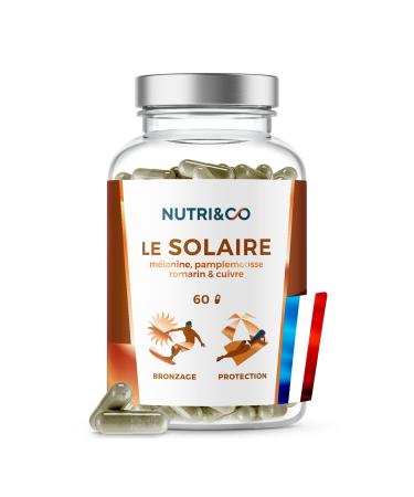 NUTRI & CO Le Solaire 2-in-1 Formula Tan Preparer & Accelerator - Natural Complexion Without Self-Tanning or Beta-Carotene - Solar Food Supplement - 60 Capsules Made in France