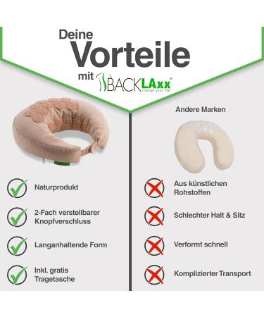 Backlaxx Acupressure Neck Pillow - Flip Function Buckwheat Filling Nude & Pastel Ros - Relieve Headaches & Neck Tension - Ideal for Home Car & Travel - Buy Online on GoSupps.com