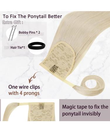 Runatur Platinum Blonde Real Hair Braid Extensions | 22-Inch Clip-In Braid for Extreme Ponytails | 55cm #60 80g Long Hair Extensions - Buy Online on GoSupps.com