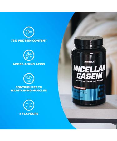BioTechUSA Micellar Casein Protein Powder | Extended Absorbtion time | Gluten-Free and Fat-Free | Added L-Glutamine 908 g Strawberry Strawberry 908 g - Buy Online on GoSupps.com