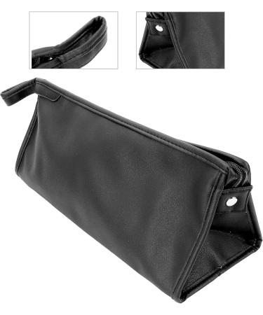 Portable Hair Dryer Storage Bag Travel Hair Dryer Bag PU Leather Carry Bag with Hanging Hook (Black) - Buy Online on GoSupps.com