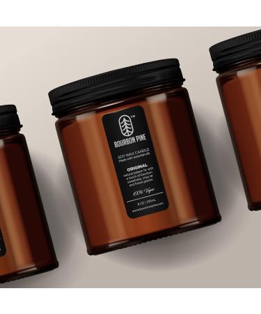 Bourbon Pine 8oz Scented Candle | Vegan Soy Wax | Hand Poured | 40 Hour Burn | Luxury Aromatherapy Gift | Unisex Holiday Essential Oils - Buy Online on GoSupps.com