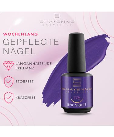 SHAYENNE Made in Germany Shellac Gel Nail Polish 15 ml for UV LED Lamp | 176 Epic Violet Purple | Gel Nail Polish for UV Nail Lamp | LED Nail Polish Gel Polish Nail Gel - Buy Online on GoSupps.com