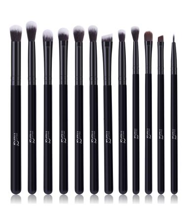 MSQ 12 piece of eye brush Set eyes shadow brush set eyes brush set make -up eyebrow brush set for blending eye shadow powder highlighter concealer eyeshadow brush 3 pure black - Buy Online on GoSupps.com