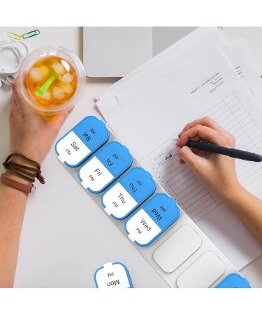 XL Weekly Pill Organizer 2x a Day | 7 Day AM PM Pill Box | Jumbo Medicine Case Blue - Buy Online on GoSupps.com