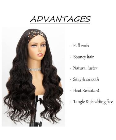 FAERYLE 22'' Wavy Synthetic Headband Wig for Black Women - Natural Color, Long & Stylish - Buy Online on GoSupps.com