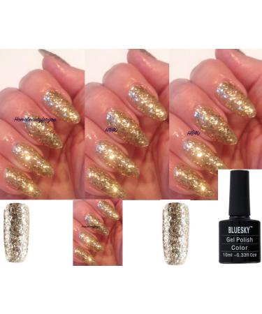 Bluesky Nail Gel Polish Gold Glitter Luxury Gold UV LED Soak Off 10ml KS1049 Christmas Color