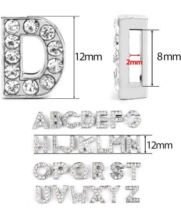 AUEAR 52 Pack Silver Rhinestone A-Z 8mm Slide Charms - Alphabet Letter Charm for DIY Jewelry Making - Buy Online on GoSupps.com