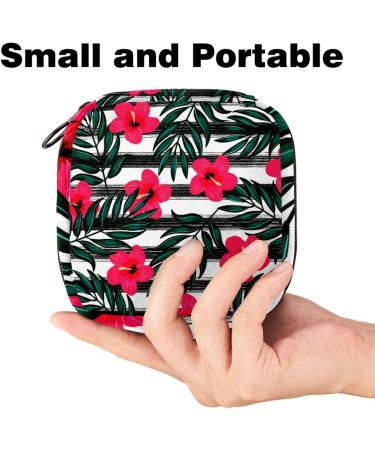 Stylish Women's Binding Storage Bags - Tropical Leaf Patterns for Menstrual Pads Tampons & More | Portable Multicolored Storage Solution for School & Office - Buy Online on GoSupps.com