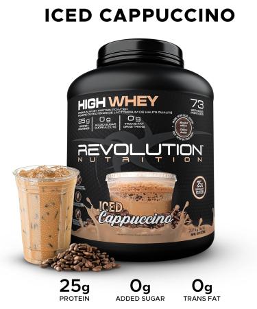 Revolution Nutrition High Whey Protein Powder Whey Isolate Superior Formula Gluten Free Lean Muscle Mass For Men & Women 25g of Protein Per Scoop 2.7kg 73 Servings (Iced Cappuccino 6 Pound) Iced Cappuccino 73 Servings (Pack of 1) - Buy Online on GoSupps.com