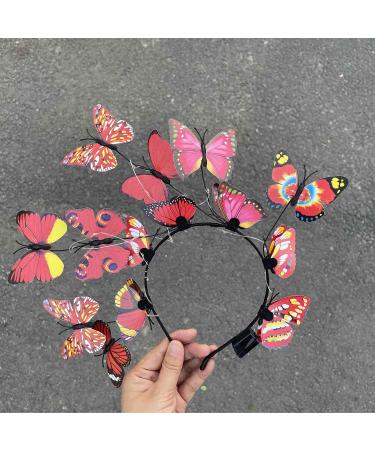 LED Butterfly Wreath Hairband for Women & Girls - Red | Wedding Party Photography Props - Buy Online on GoSupps.com