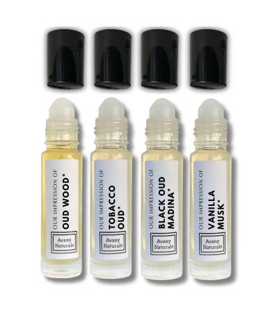 Replicant Cologne For Men - Mini Perfume Set Fragrance Body Oil Sample Cologne for Men Roller Perfume Man Perfume 4 Pc (Woody Set)