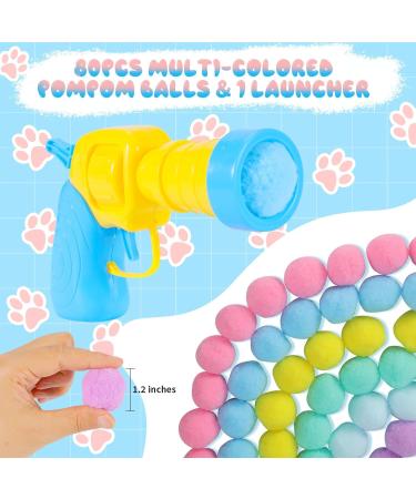 WACURRENTHYD Interactive Cat Toy Launcher with 100 Pom-Poms & 2 Cat Ball Guns - Indoor Cat Toys for Training and Play - Includes 3 Bouncy Balls - Buy Online on GoSupps.com