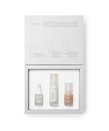 MARAISO Naturel Daily Essential - Moisturizing nourishing and brightening skincare ritual with hyaluronic acid 15ml serum 30ml cream 15ml BBCream SPF15. Evens skin tone protects