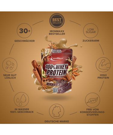 Ironmaxx 100% Whey Protein Powder - Speculatus 500g | Low Sugar Water-Soluble Multiple Flavors - Buy Internationally! - Buy Online on GoSupps.com