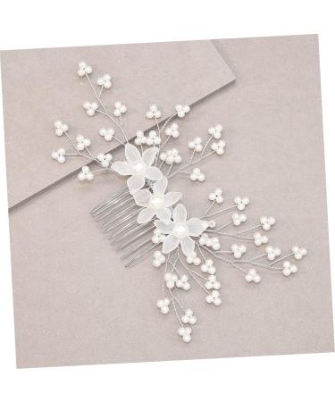 DOITOOL Side Hair Comb 1pc Bridal Headpieces for Wedding Crystal Hair Comb Hair Jewels for Women Wedding Hair Accessories Wedding Hair Comb for Bride Acrylic Hair Comb Hairpin White - Buy Online on GoSupps.com