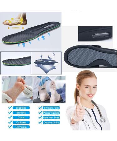 Buy Diabetic Shoes for Women | Wide Breathable Adjustable Non-Slip Leather | Perfect for Edema & Swollen Feet | Mother's Day Gift | Size 8.5 Black - Buy Online on GoSupps.com