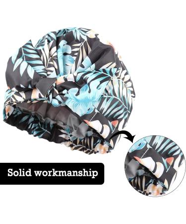 GreatRemy Waterproof Black Print Shower Cap for Women and Girls - Bigger Size for Thick Hair - Buy Online on GoSupps.com
