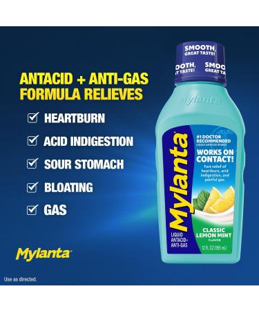 Mylanta Heartburn and Gas Relief Liquid Antacid Classic Flavor 12 Fluid Ounce *NEW* Classic Flavor - Buy Online on GoSupps.com