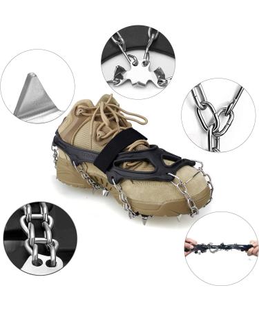 Ykall Ice Cleats Traction Snow Grips with 25 Stainless Steel Spikes - Anti Slip for Men, Women, and Kids - Ideal for Hiking, Fishing, Walking, Climbing - Large Size for Mountaineering - Buy Online on GoSupps.com