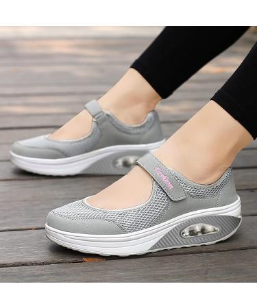 GETBEE Women's Diabetic Air-Cushion Slip-On Fashion Sneakers - Orthopedic Walking Shoes - Gray - Buy Online on GoSupps.com