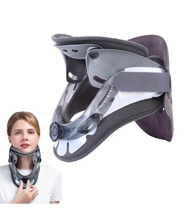 Neck Support Brace Adjustable 6 Gear Height Adjustable and Breathable Cervical Neck Collar Large Open Design for Neck Decompression Cervical Traction for Adult