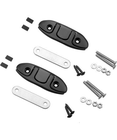 Stainless Steel Folding Cleat 4-1/2 Inch Black - Set of 2 | Marine Dock Cleats with Fasteners and Back Plates - Buy Online on GoSupps.com