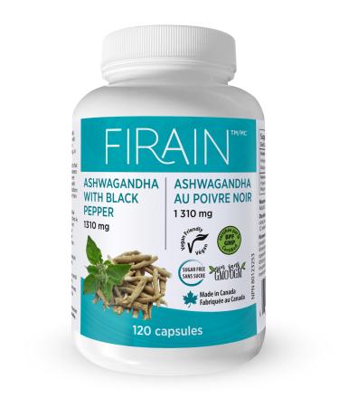Firain Ashwagandha with Black Pepper - 1300mg for Enhanced Stress Reduction Increased Energy and Increased Absorption | Ayurvedic Adaptogen Blend for Calmness and Vitality