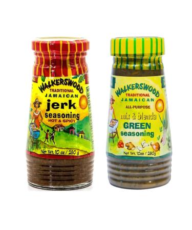 Walkerswood Traditional Jamaican Seasoning - all purposse Green 280g and Hot & Spicy 280g - in a Premier Life Store Box
