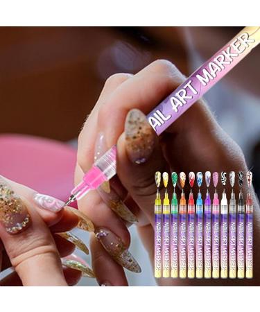 Nail Design Tool Set Manicure Art Waterproof Nail Marker Long Lasting Nail Marker Waterproof Nail Polish Perfect and Suitable for Women - Buy Online on GoSupps.com