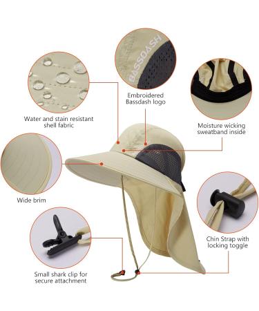 Bassdash Unisex UPF 50+ Fishing Hat - Water-Repellent Wide Brim Neck Protection & Ponytail Friendly - Ideal for Men & Women - Buy Online on GoSupps.com