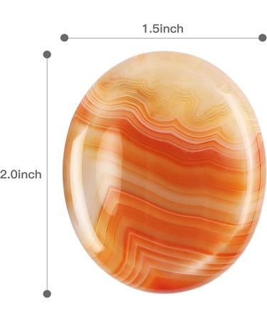 Artistone Red Carnelian Crystal Worry Stone - 2 inch Polished Chakra Thumb Stone for Anxiety Relief and Meditation Therapy - Buy Online on GoSupps.com