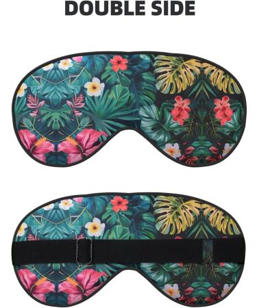 Hojas Tropicales Y Flores Print Double-Sided Eye Mask Soft and Light Blocking for Enhancing Sleep Quality - Buy Online on GoSupps.com