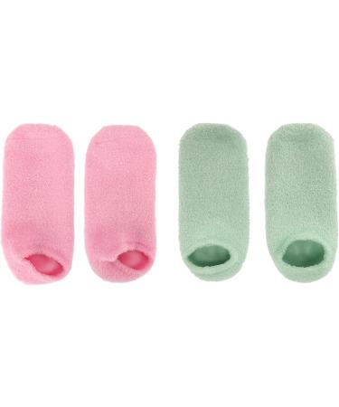 Qukaim Moisturizing Spa Socks Moisturizing Gel Spa Socks Set of 2 Repair Nourishing Green Slip-Resistant Socks for Dry Cracked Feet - Buy Online on GoSupps.com