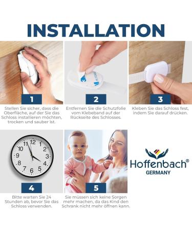 Hoffenbach Child Locking for Closets & Drawers - 8 Pack No-Drill Baby Safety Lock for Cabinets & Drawers - Secure Your Home Today! - Buy Online on GoSupps.com