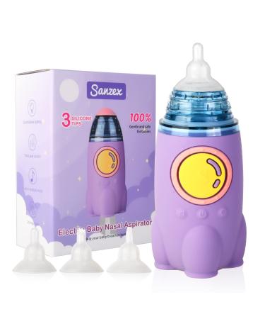 Sanzex Rechargeable Baby Nasal Aspirator - Electric Baby Nose Sucker - Baby Nose Cleaner - Booger Mucus Sucker for Toddlers Infants Nose Aspirator with Music & Light Function Pink