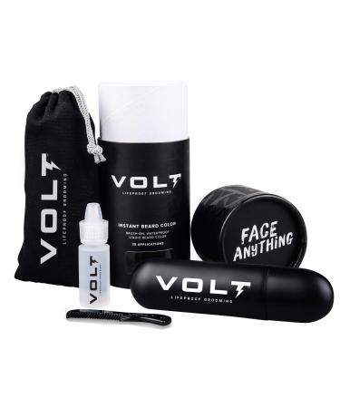 VOLT Grooming Instant Beard Color - Smudge and Water Resistant Quick Drying Brush on Color for Beards Mustaches and Eyebrows Onyx (Black) 14 ml (Pack of 1) Onyx (Black)