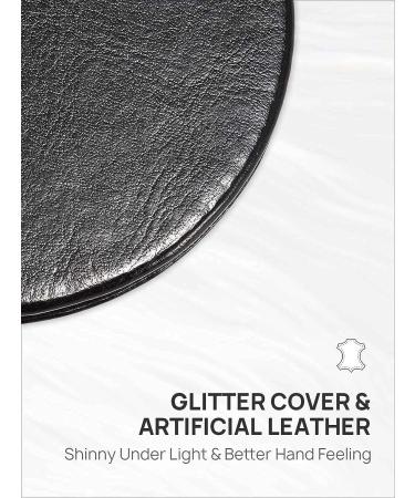 OMIRO 1X/10X Magnifying Compact Mirror with PU Leather - Ultra-Portable for Purses and Travel - Round Black - Buy Online on GoSupps.com