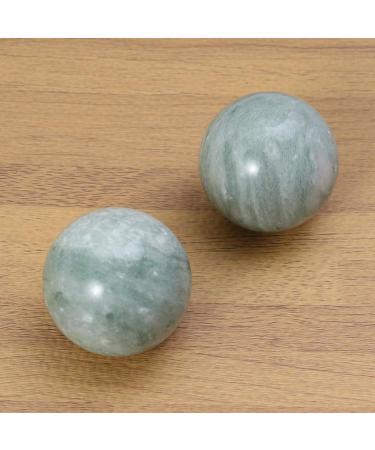 Homsfou 2 Pack Chinese Stone Massage Balls - Natural Muscle Relaxation & Stress Relief - Medium Green Healthcare Massage Balls - Buy Online on GoSupps.com